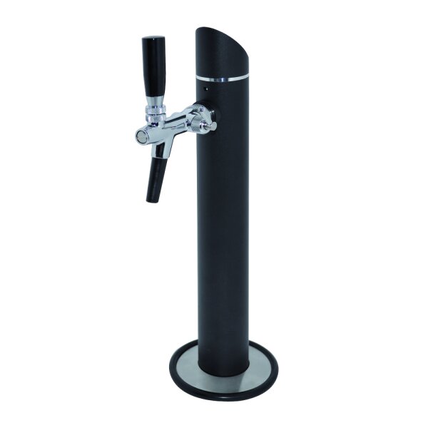 Beer font “Bocklemünd”, 1-tap, aluminium, matt black powder-coated