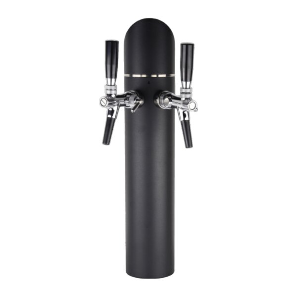 Beer font “Bocklemünd”, 2-tap, aluminium, matt black powder-coated
