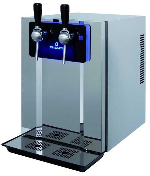 Distributeur deau de table Blubar 80 - Refroidisseur humide à 2 voies avec 2 robinets à bille et bac dégouttement, version comptoir supérieur