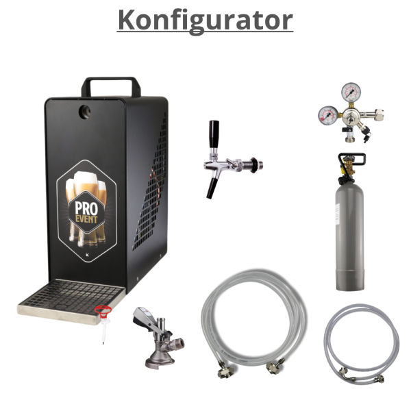 Beer dispensing system, dry cooler, 1-line, 25 l/h, matt black, configurable