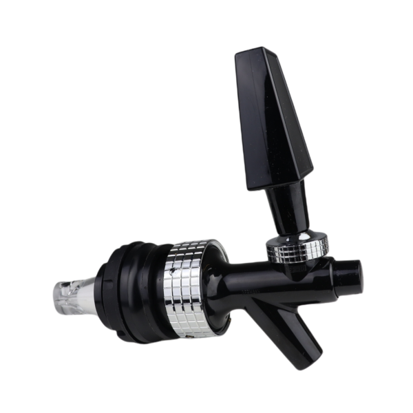 Soft drink tap, standard, black, chrome, with trapezoid handle, for yoke fitting, for 36 mm tap hole